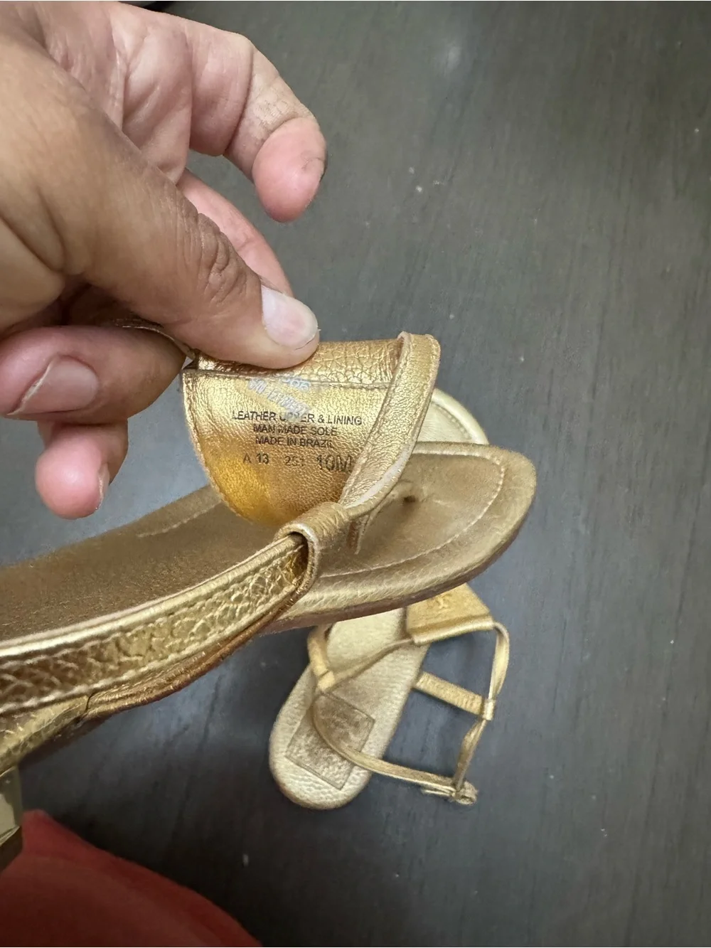 Tory Burch Designer Emmy Metallic Strappy Gold Women's Leather Sandals size W 10